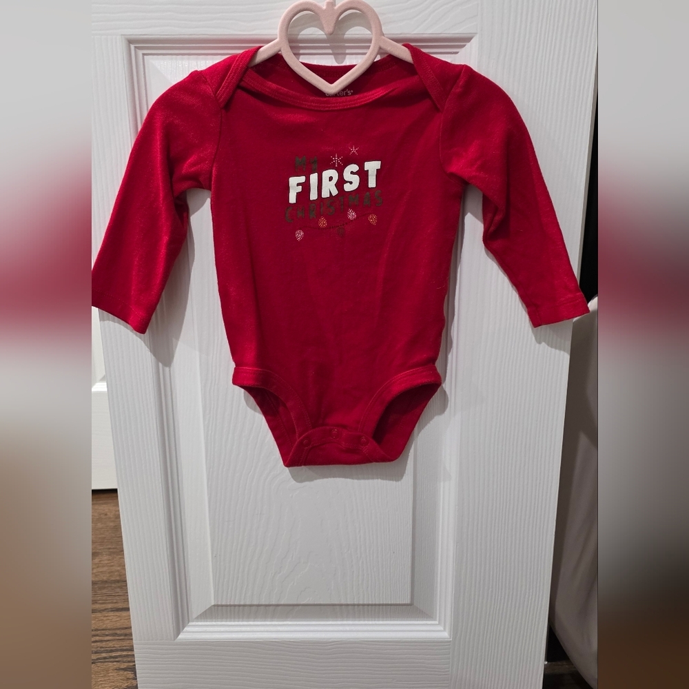 Carter's 1st Christmas Festive Red Baby Bodysuit